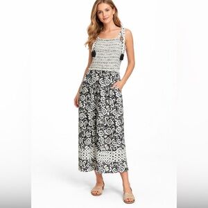 Cato Black and Cream Textured Top